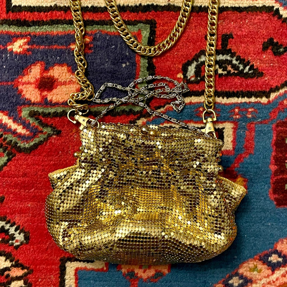 Kate Landry Gold Mesh Evening Clutch